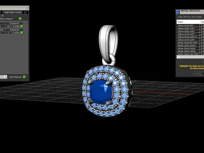 Cushion halo pendant model 629 3D print model