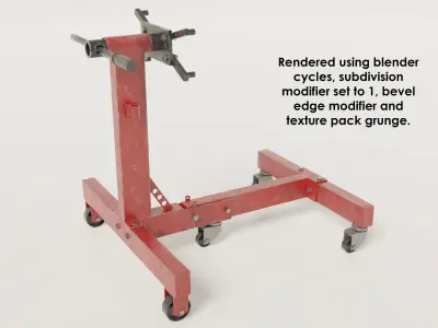3D model of an engine stand with PBR textures 3D model