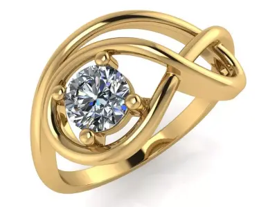 light weight gold diamond rings-C111116SKCH2026046-wt-0-5 3D print model