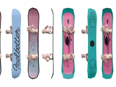 Snowboards 3 3D model