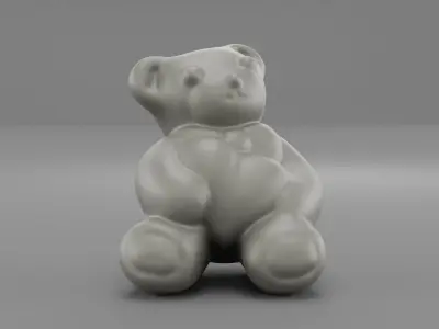 Ceramic Teddy bear with heart 3D print model