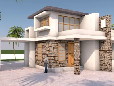 Cood Tiny Modern House  3D model