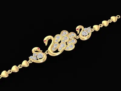 Elegant Peacock Swirl Diamond Pendant  939 3D print model