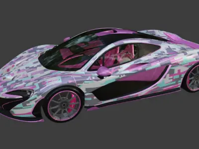 McLaren P1 Fantasy Pink pubg Low-poly 3D model