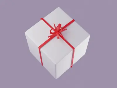 Gift 3D Model box with ribbon 3D print model