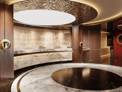 Light-Luxury Spa Lobby with Reception 3D model