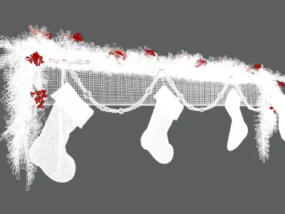 Decorative Shelf For Christmas Low-poly 3D model