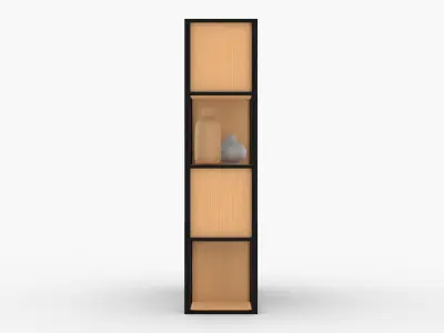 Modern Grid Shelving Low-poly 3D model