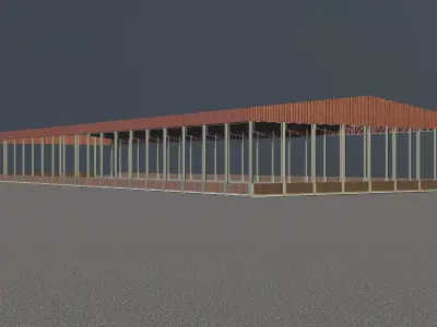 Warehouse with clear space 3D model