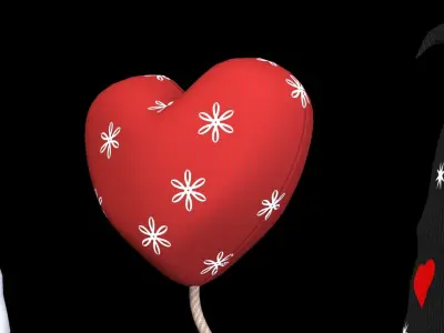 valentine christmas gnomes Low-poly 3D model