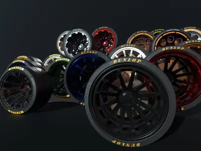 Wheels for supercars  3D Model Pack