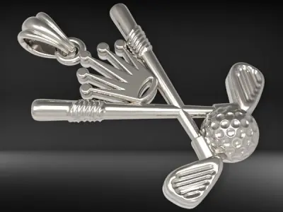 Golf Clubs pendant 3D print model