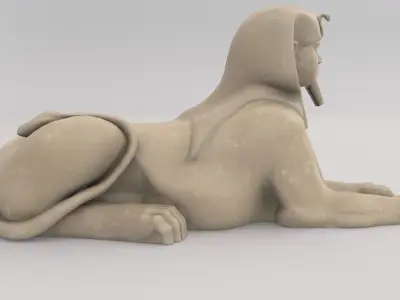 Sphinx Statue Low-poly 3D model