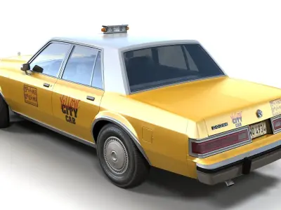 Dodge Diplomat 1980 Taxi Low-poly 3D model