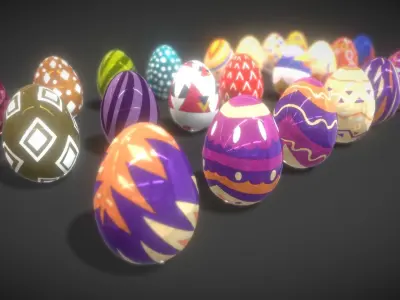 Collections Easter Eggs9 Low-poly 3D model