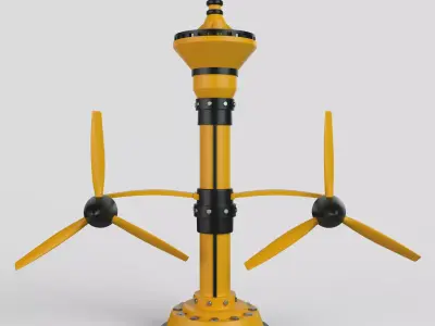 Hydroelectric power generator 3D model