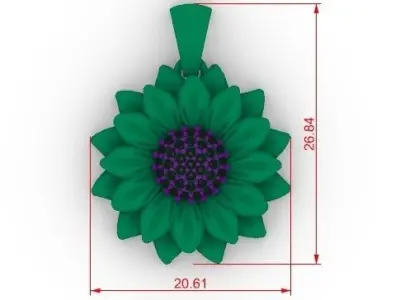 Sun Flower Pendant 3D print model