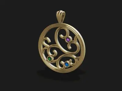 jali pendant bezel set  3D print model