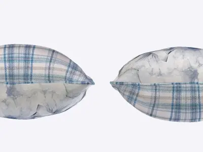 Voyage Cushion - Peony Blue -Piped Pillow 3D model