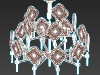 elvira chandelier made of brass and glass 3D model