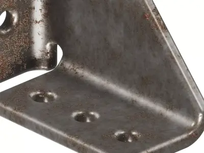 Rusty Furniture Corner Bracket 3D model