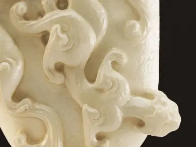 Chi Dragon ancient jade carving 3D print model