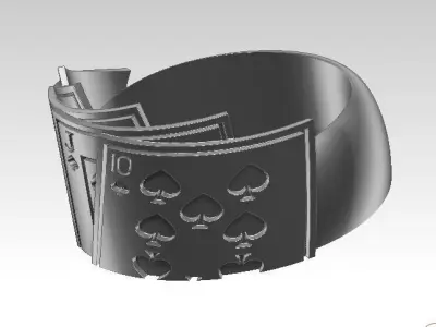 Poker Star Playing cards sport casino gambling king ring 3D print model