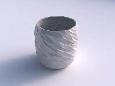 Bowl cylindrical with fine twisted organic cells 3D print model