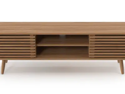 Wooden Sideboard v4 Low-poly 3D model