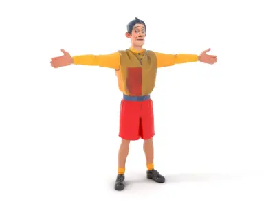 Colorful Cartoon Character model pack Low-poly 3D model
