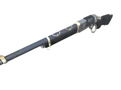 24-Assault-Rifle-Lever-Action-gun model 3d game ready model Low-poly 3D model