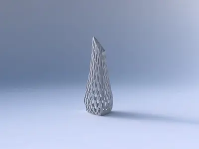 Vase puffy tipped triangle with bubble grid lattice 3D print model purchase