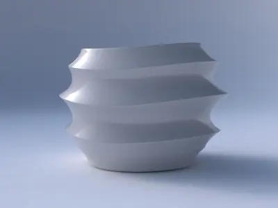 Bowl compressed 2 with pronounced horizontal sections 3D print model