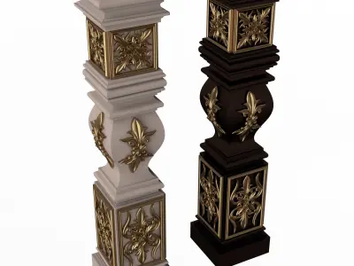Stair Baluster 09 Low-poly 3D model