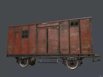  railway carriage Low-poly 3D model
