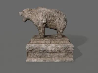 Bear Statue 4 Low-poly 3D model