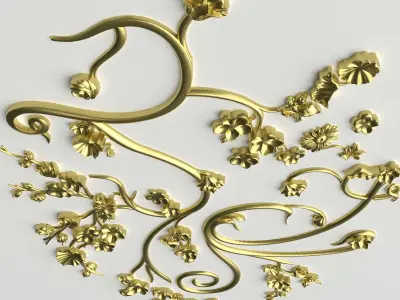 Classic decor ornament v-08 3D model 3D model