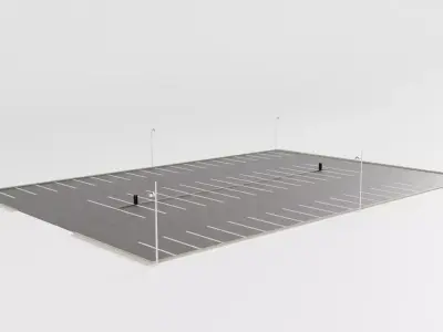 Empty Parking Lot 3D model