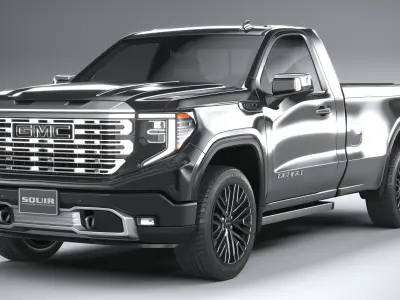 GMC Sierra Denali regular cab 2022 3D model