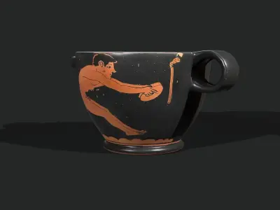 Old antique vase Low-poly 3D model