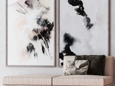 Set of large wall paintings 562 3D model
