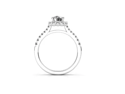 aj-015 halo diamond engagement ring gold 3D print model