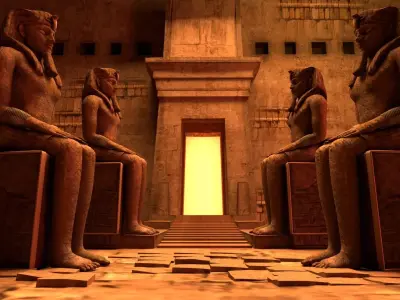 ancient Egyptian temple Low-poly 3D model