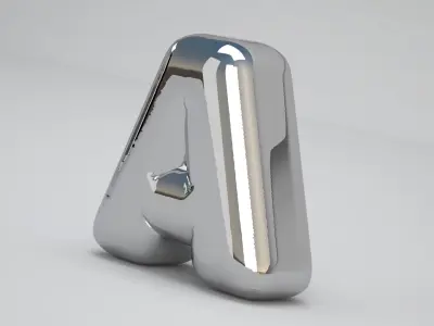 Silver A Balloon 3D model