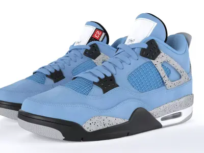 Jordan 4 Retro University Blue PBR 3D model