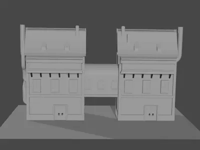 Steampunk House Low-poly 3D model