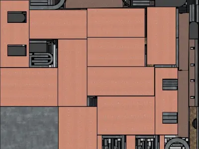 Building brick with two windows Low-poly 3D model