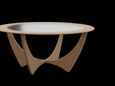 Glass Circular Table Low-poly 3D model