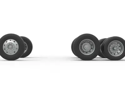 Wheel Set of Vintage GATR Racing Semi truck V3 Scale 1 to 25 3D print model