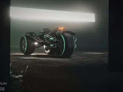 Cyberpunk Concept Motorcycle 3D model
